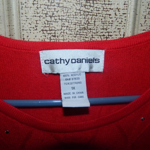 Cathy Daniels Stud Sweater Womens Size 1X (FF-30) - Picture 3 of 4